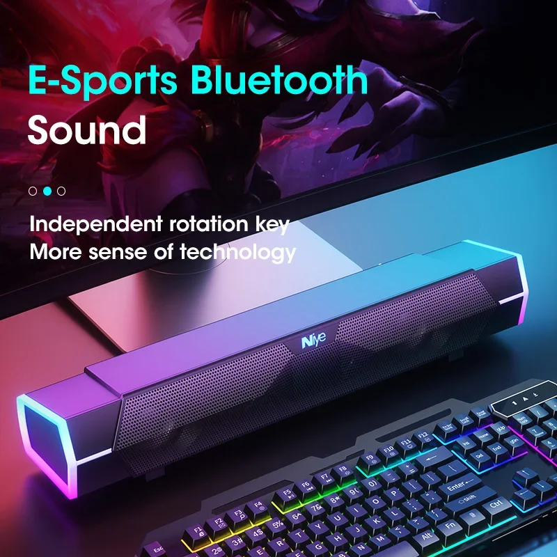 4D Stereo Sound Bar PC Speaker - Rgb Computer Soundbar For Pc ulasan dan harga