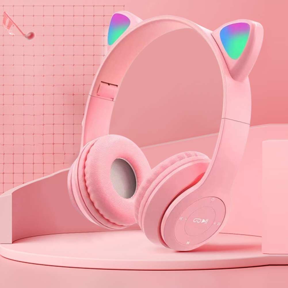 Cute Cat Ear Bluetooth Headpho - Cat Ear Bluetooth Headset Led ulasan dan harga