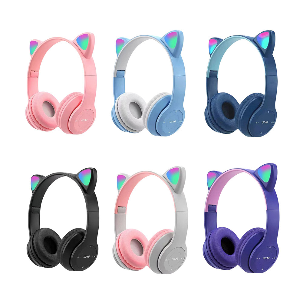 Cute Cat Ear Bluetooth Headpho - Cat Ear Bluetooth Headset Led ulasan dan harga