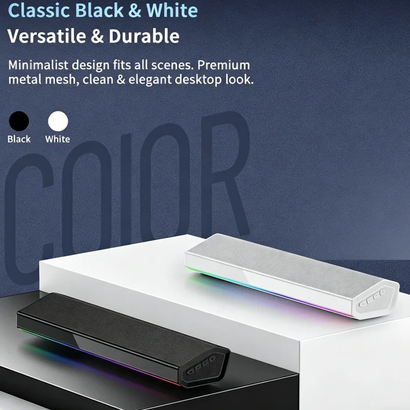 Bluetooth 5.4 Speaker RGB Ligh - Rgb Computer Soundbar For Pc ulasan dan harga