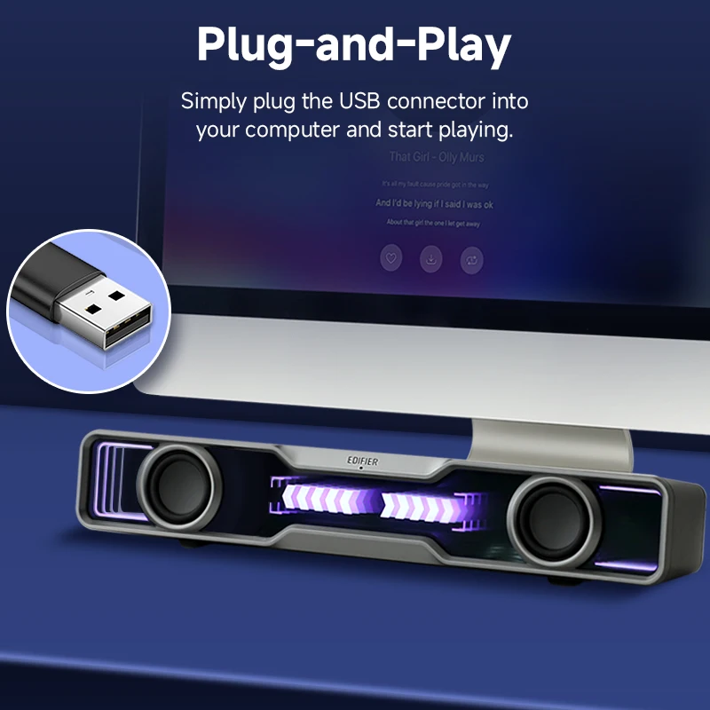 Edifier QS30 Computer Speakers - Rgb Computer Soundbar For Pc ulasan dan harga
