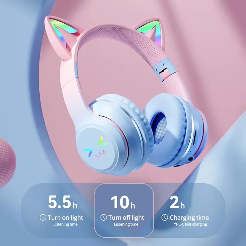 RGB Glow Earphones Wireless Ea - Gaming Headset With Mic Rgb ulasan dan harga