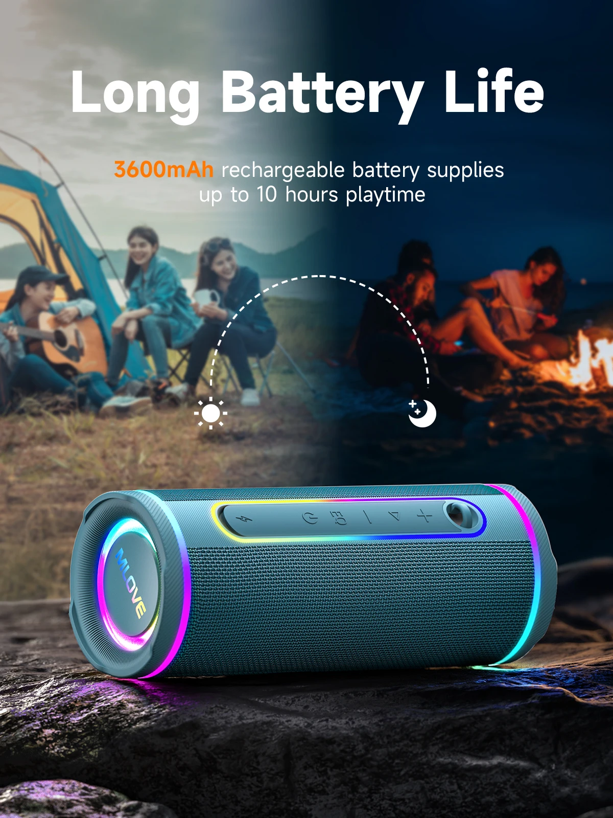 MLOVE Portable Bluetooth Speak - Portable Bluetooth Speaker Waterproof Ipx7 ulasan dan harga