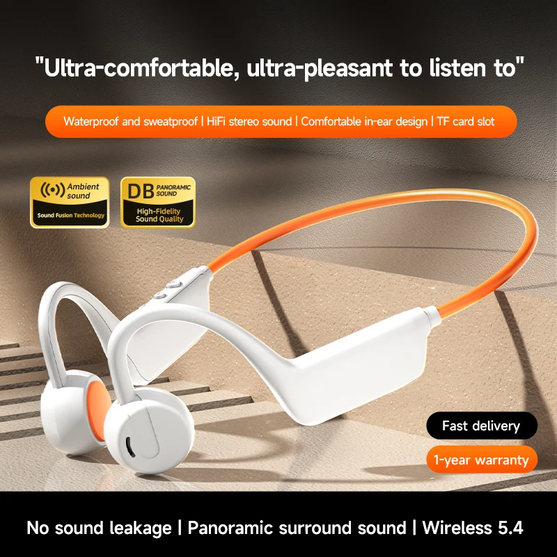 Bone Conduction Bluetooth Earb - Anc Wireless Over Ear Headphones ulasan dan harga